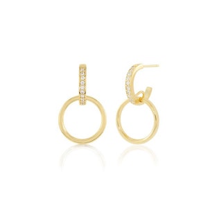 Double Hoop Earrings in 14K Gold Vermeil over Sterling Silver