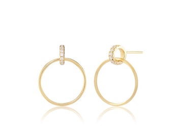 Delicate Double Hoop Earrings in 14K Gold Vermeil or Rhodium over Sterling Silver