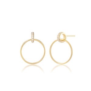 Delicate Double Hoop Earrings in 14K Gold Vermeil or Rhodium over Sterling Silver Gold