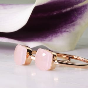 Pink / Rose Quartz Ring Sterling Silver 14K Gold Vermeil, Gemstone Quartz, Stacking Ring, Statement Ring, Promise ring, dainty Chalcedony