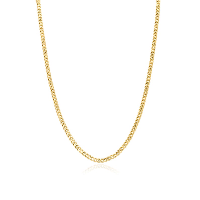 DAINTY CURB CHAIN 14K Gold Vermeil or White Gold over Sterling Silver Unisex Chain Trove image 5