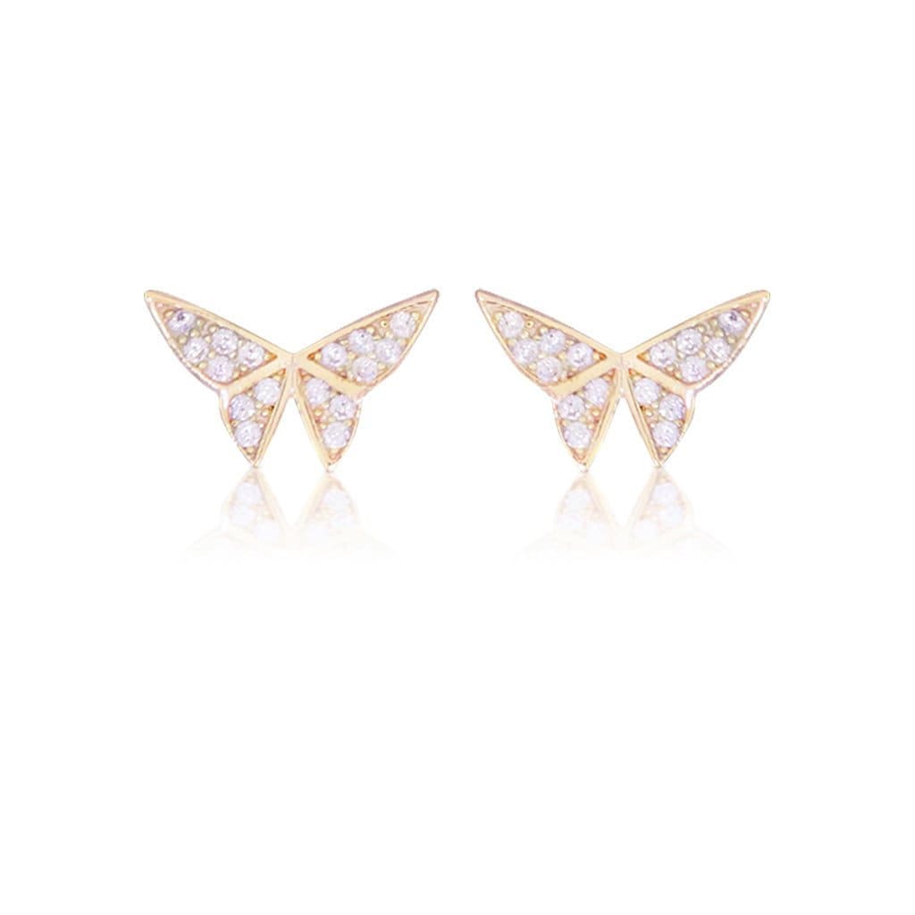 Butterfly Earrings in 14K Gold Vermeil 14K Rose Gold Vermeil | Etsy