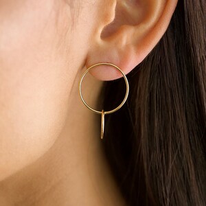 Double Hoop Earrings in 14K Gold Vermeil, 14K Rose Gold Vermeil or Rhodium over Sterling Silver image 9