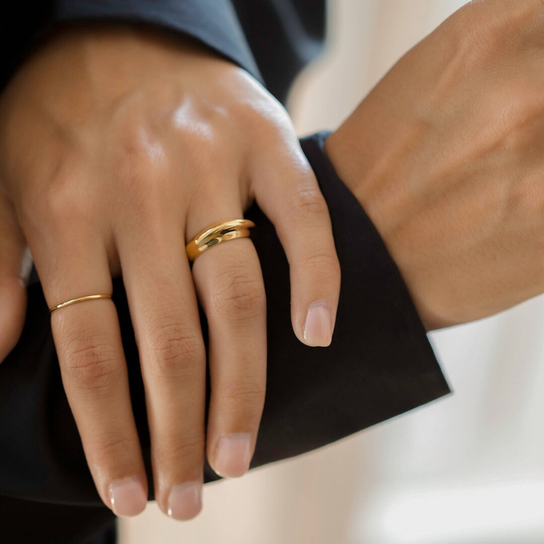 【WOOYOUNGMI】 CURB BOLD RING Gray Curb Bold Ring - WOOYOUNGMI