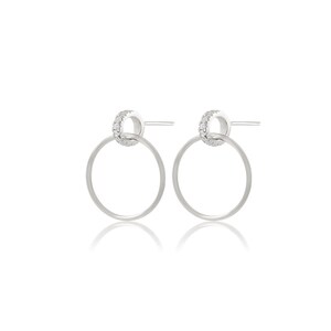 Delicate Double Hoop Earrings in 14K Gold Vermeil or Rhodium over Sterling Silver image 5
