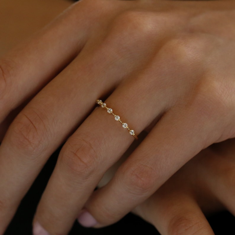 Ultra Thin Floating Eternity Band in Gold Vermeil or Rhodium over Sterling Silver