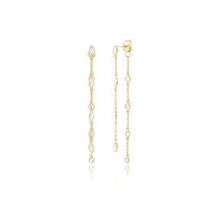 Dangling Ear Jacket in 14K Gold Vermeil or Rhodium over Sterling Silver