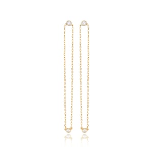 Dangling Loop Earrings in 14K Gold Vermeil or Rhodium over Sterling Silver