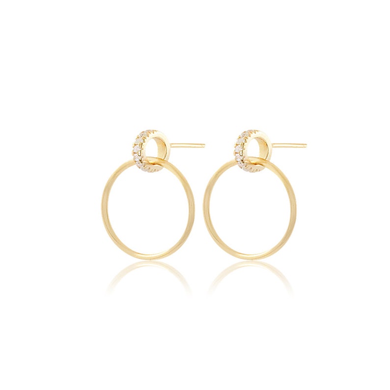 Delicate Double Hoop Earrings in 14K Gold Vermeil or Rhodium over Sterling Silver image 4