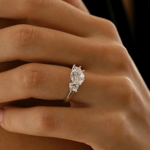 Sterling Silver Triple Diamond Rings Sterling Silver Triple Diamond Rings