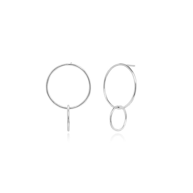 Double Hoop Earrings in 14K Gold Vermeil, 14K Rose Gold Vermeil or Rhodium over Sterling Silver image 8