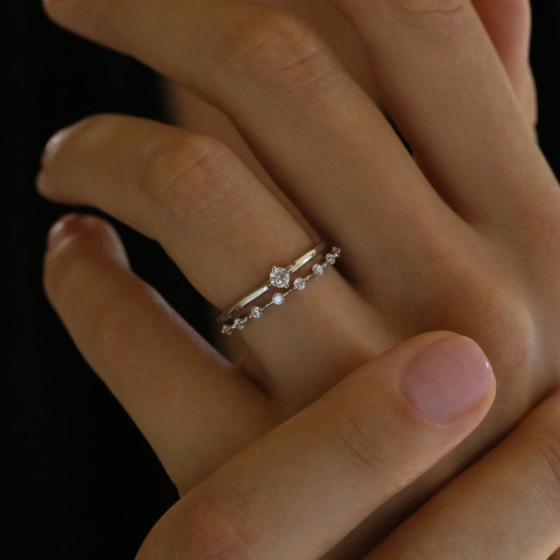 Ultra Thin Floating Eternity Band in Gold Vermeil or Rhodium Etsy