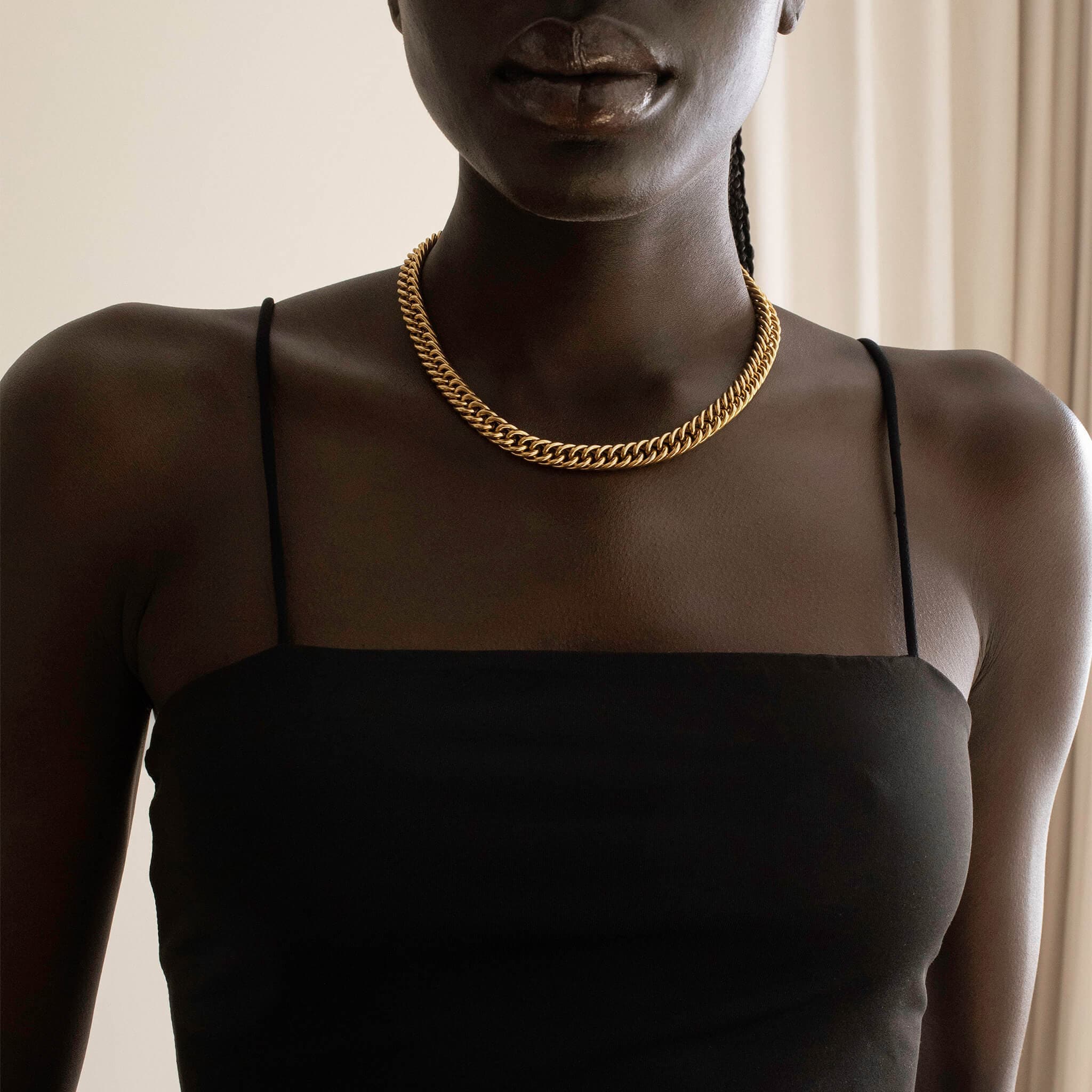 Double Curb Chain - Necklace or Bracelet - 14K Gold Finish - Bold Statement Piece - Chunky Chain
