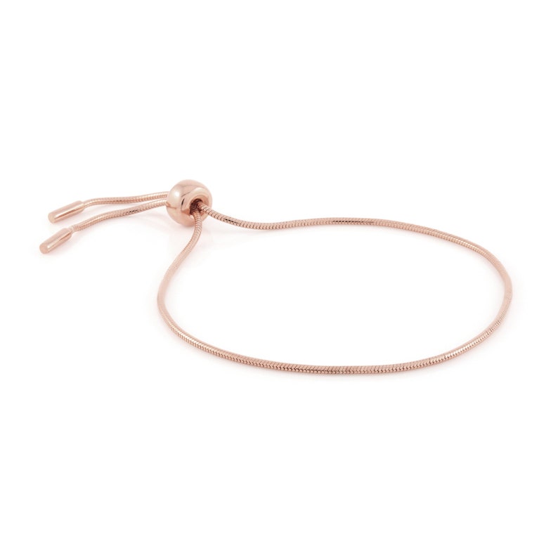 Adjustable Length Dainty Bracelet in 14K Gold, White Gold or Rose Gold over 925 Sterling Silver Dainty Bracelet Trove image 3