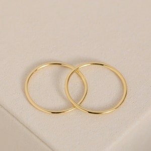 Thin Gold Stacking Rings - Smooth Set of Two Bands - Gold Vermeil - Rose Gold - White Gold - Bridesmaids Gifts - Sterling Silver