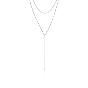 Double Coin Lariat Necklace in 14K Gold Vermeil or Rhodium over Sterling Silver image 4