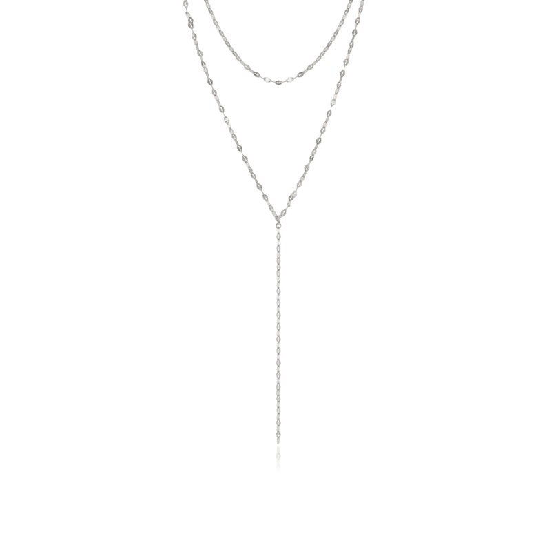 Double Coin Lariat Necklace in 14K Gold Vermeil or Rhodium over Sterling Silver image 4