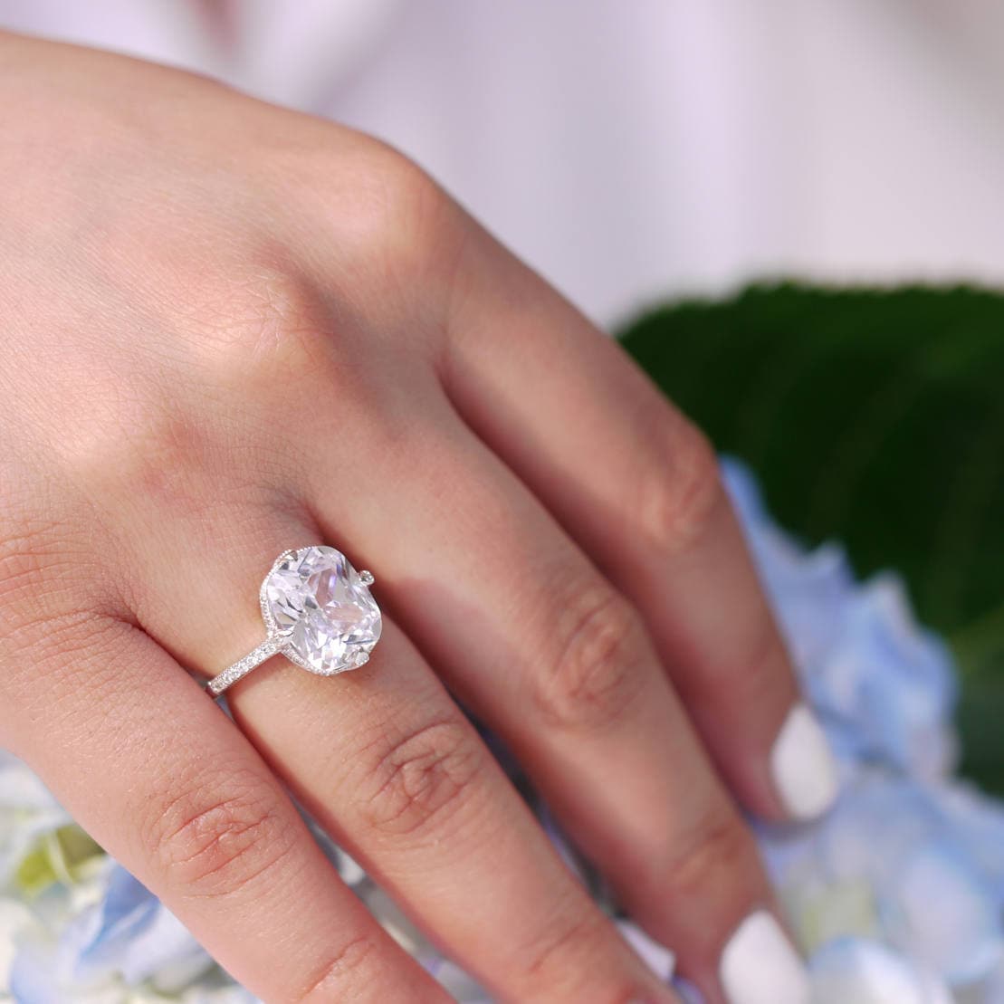 4.8 Carat Engagement Ring Solitaire Simulated Diamond Cubic Etsy