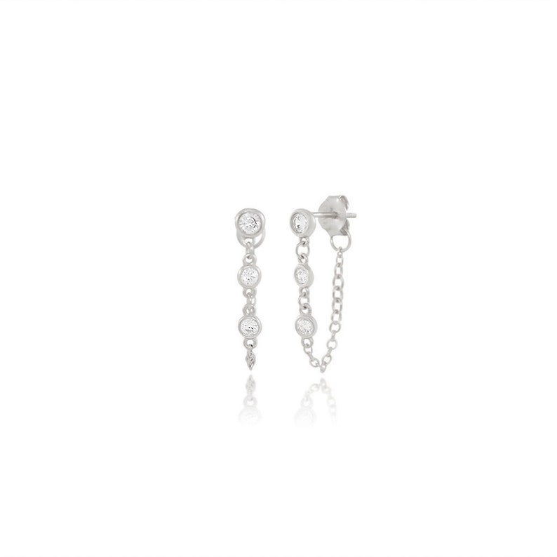 Delicate Lasso Post Earrings in 14K Gold Vermeil or Rhodium over Sterling Silver image 8