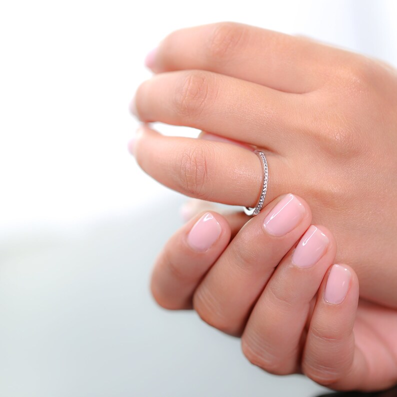 Thin Eternity Band Eternity Ring Dainty Ring Stacking Ring Etsy Canada