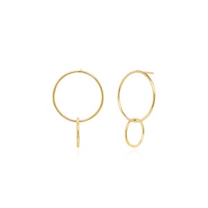 Double Hoop Earrings in 14K Gold Vermeil, 14K Rose Gold Vermeil or Rhodium over Sterling Silver image 6