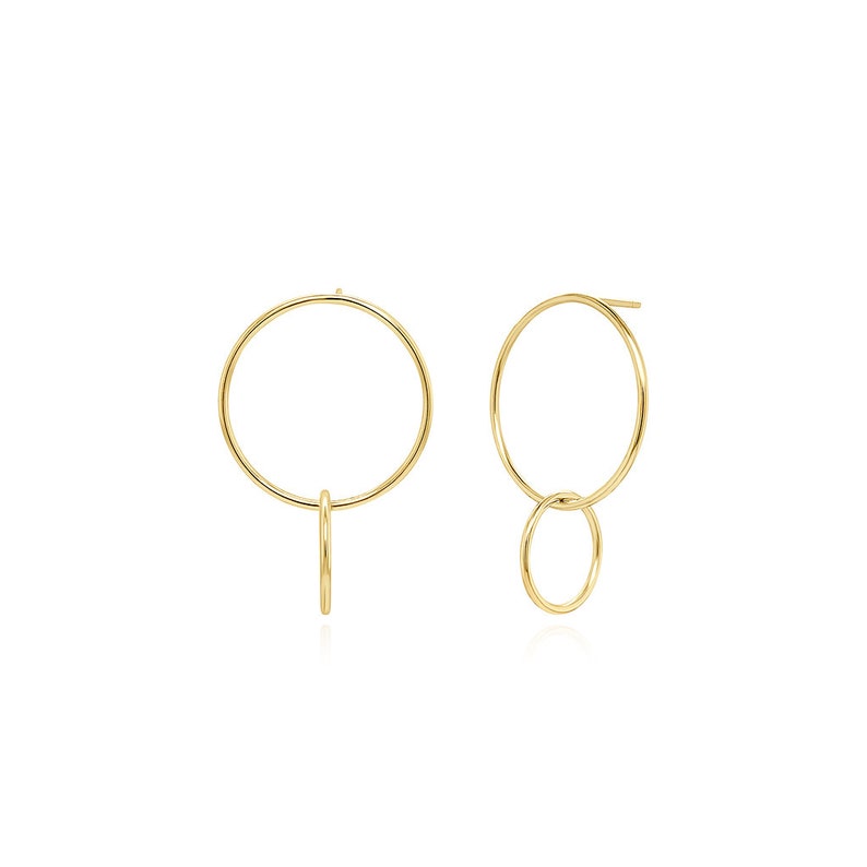 Double Hoop Earrings in 14K Gold Vermeil, 14K Rose Gold Vermeil or Rhodium over Sterling Silver image 6