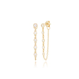 Delicate Lasso Post Earrings in 14K Gold Vermeil or Rhodium over Sterling Silver image 3