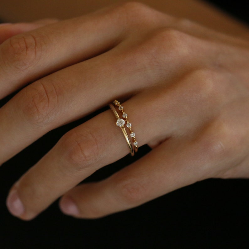 Ultra Thin Floating Eternity Band in Gold Vermeil or Rhodium Etsy