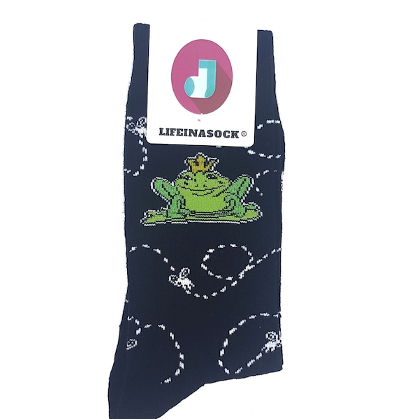 King Frog Sock | cozy fun socks, cool design, gift idea