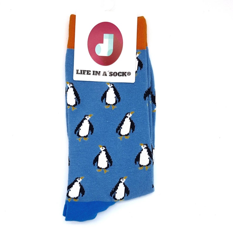 Chaussette pingouin chaussettes amusantes et confortables, design cool, idée cadeau image 1
