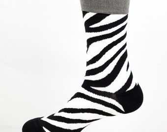 Zebrasocke | gemütliche lustige Socken, cooles Design, Geschenkidee