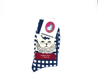 Brownie Lucie| unisex cozy casual crew socks,fun design, crazy socks,cool socks,gift idea