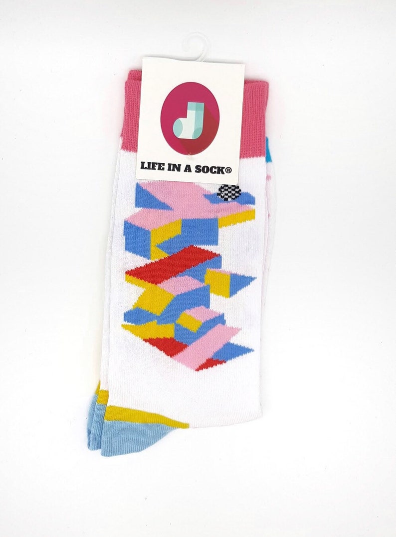Cube Sock cozy fun socks, cool design, gift idea image 1
