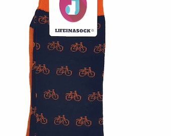 Bicycle Sock | unisex cozy casual crew socks,fun design, crazy socks,cool socks,gift idea