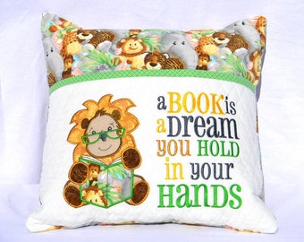 Owl Lady Love Reading Quilted Pillow Case GFTOTL2988 main image 1