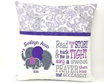 Reading Gift Gender Neutral Grey Elephant Read Me A Story Reading Pillow Book Pillow,Baby Shower Pocket Pillow Kid Gift Toddler Gift