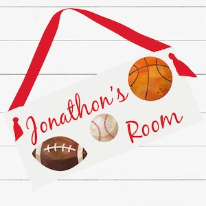 Personalized Name Sign - Boy Design - Sports Theme