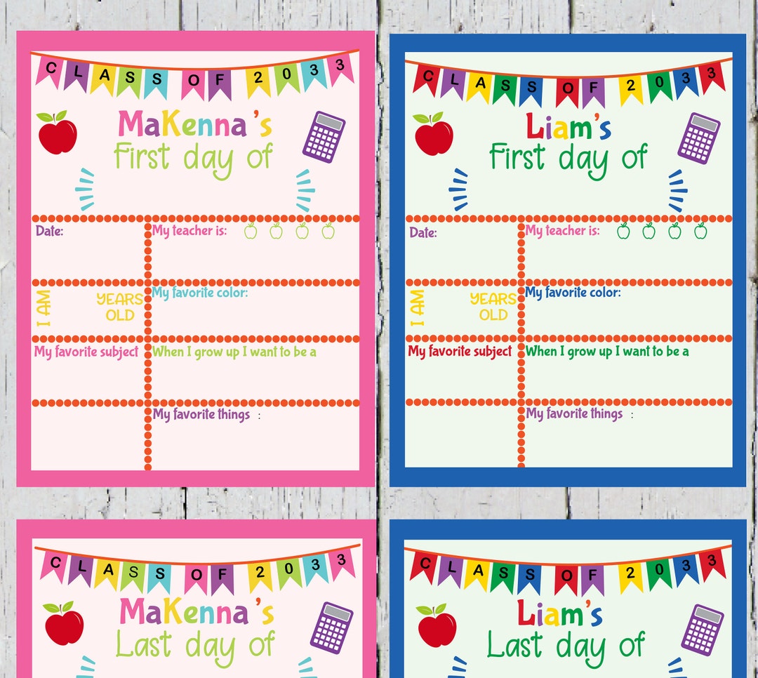 Firstlast Day of School Dry Erase Board Etsy