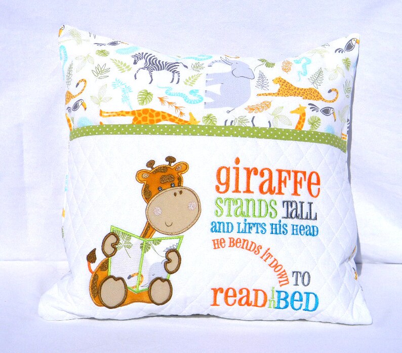 Personalized Giraffe Reading Pillow Etsy