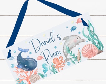 Personalized Name Sign - Boy Design - Ocean Theme