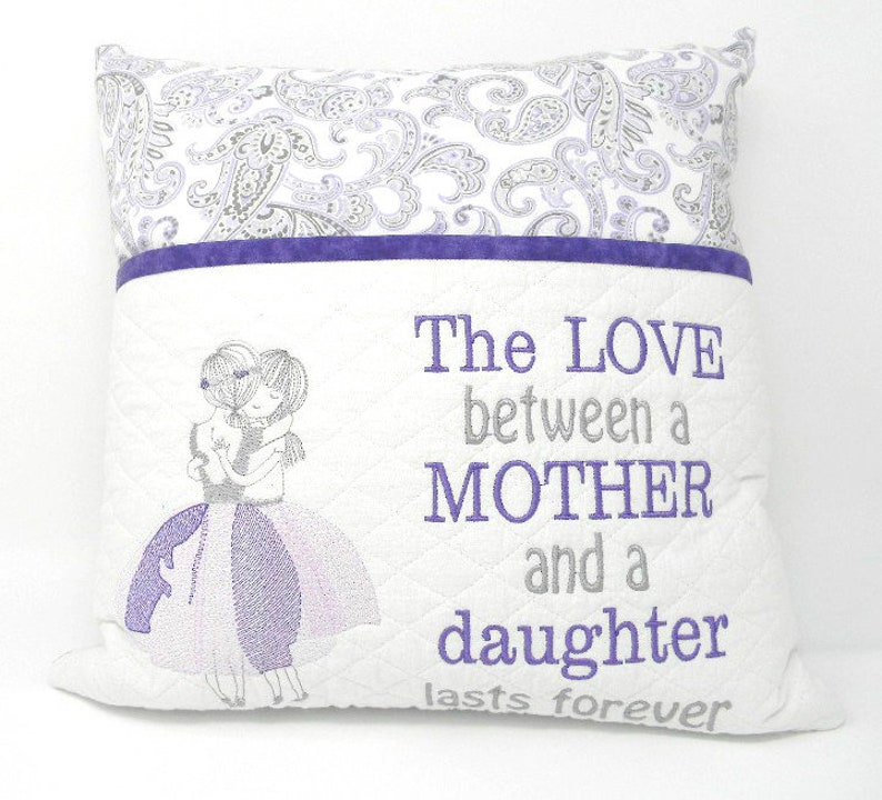 Mother Daughter Reading Pillow With Pocket Etsy