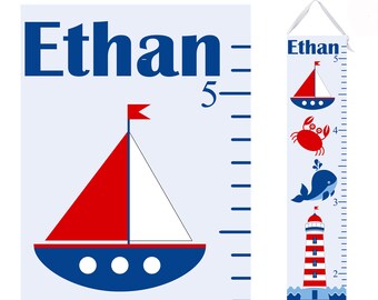 Nautical Growth Chart - Personalized Height Ruler