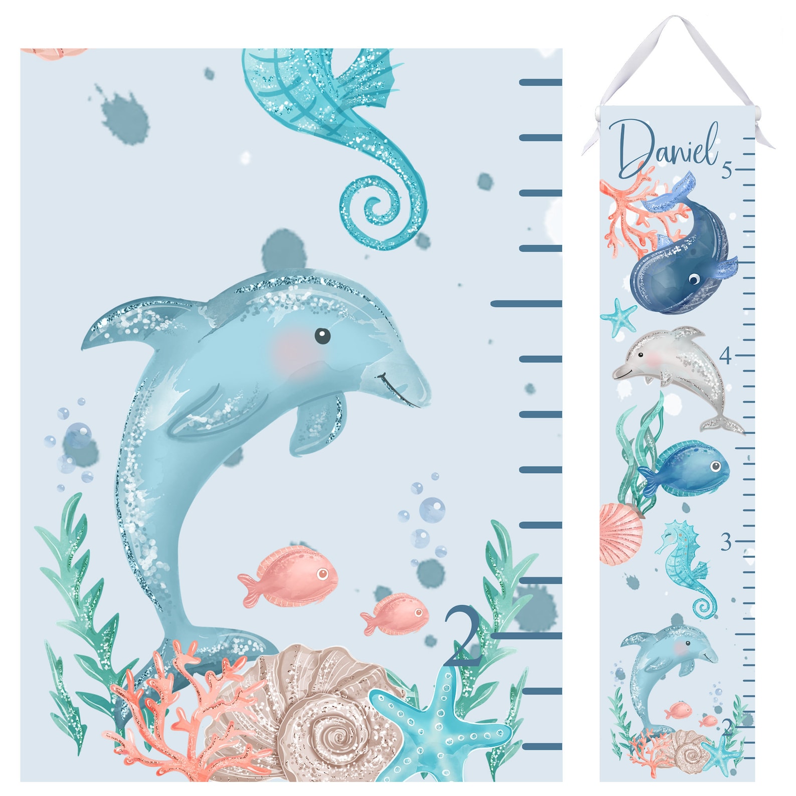 under the sea nursery growth chart