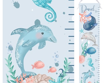 Under The Ocean Growth Chart  - Personalized Height Chart Ruler