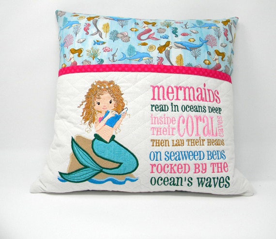 Mermaid Reading Pillow With Pocket | Etsy