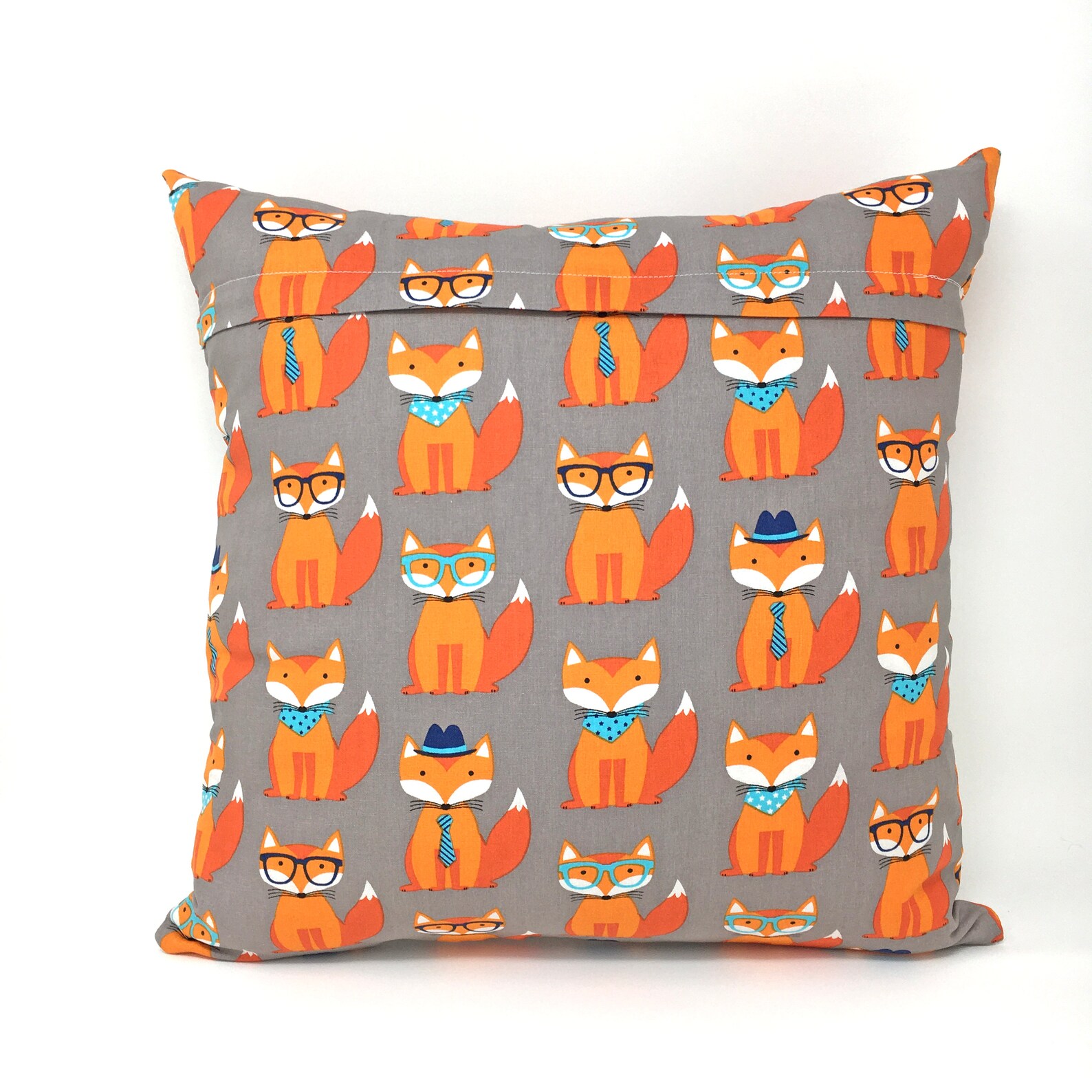 Fox reading pillow embroided design with pocket Etsy