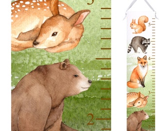 Woodland Animals Printed Growth Chart - Height Chart Ruler