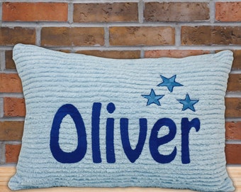 Personalized  Blue Name Pillow