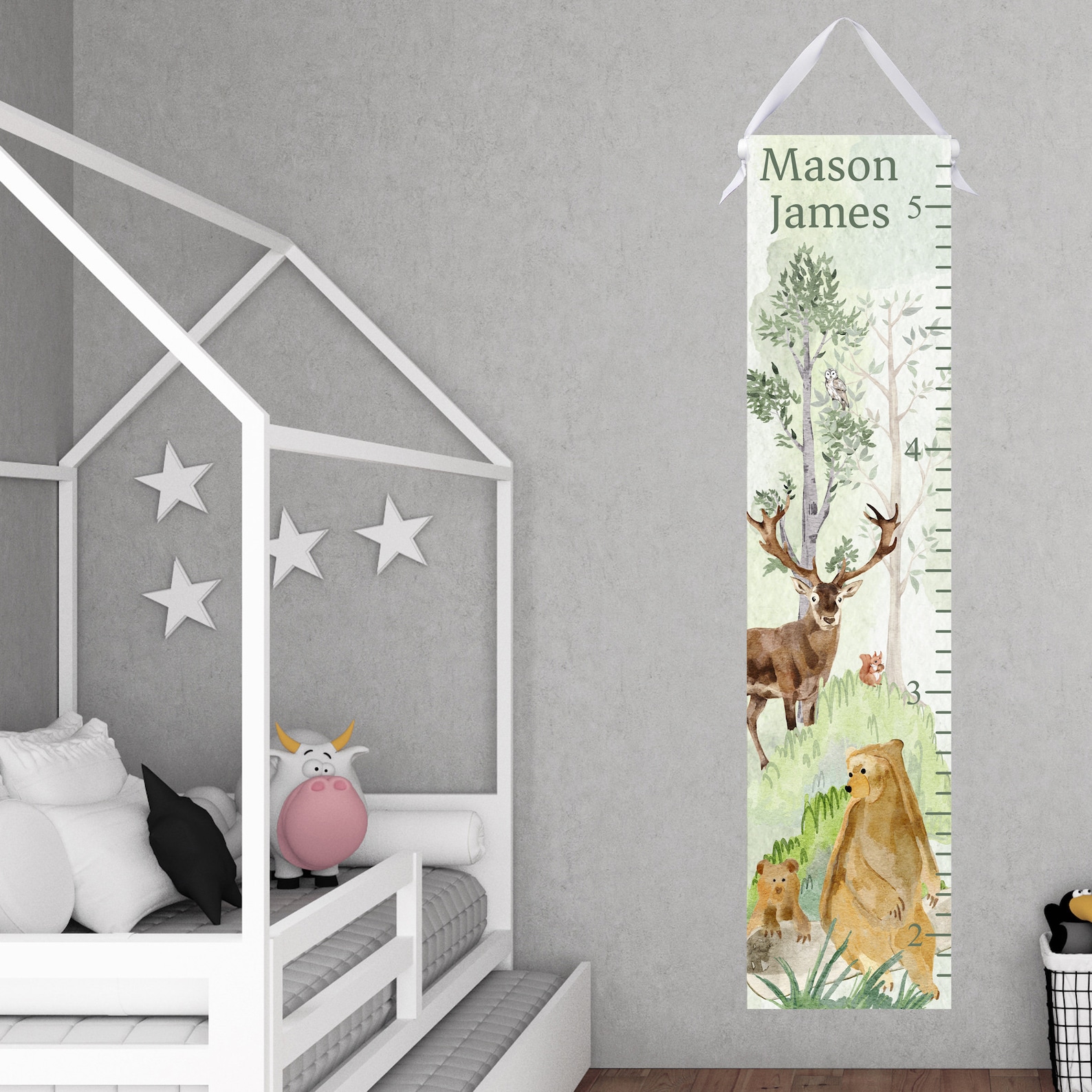 Forest Ruler Forest Animals Growth Chart - Personalized Height Ruler - Etsy