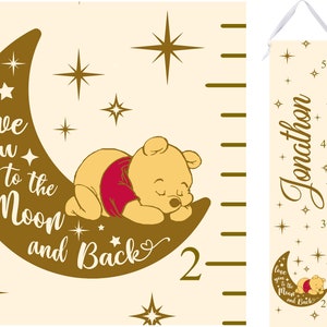 Moon and Stars Growth Chart - Personalized Height Ruler